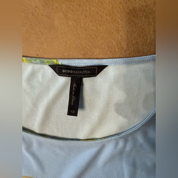 BCBGMaxAzria Size XS Dress Noely Paisley Block Print Shift Blue Multicolor - Picture 7 of 10